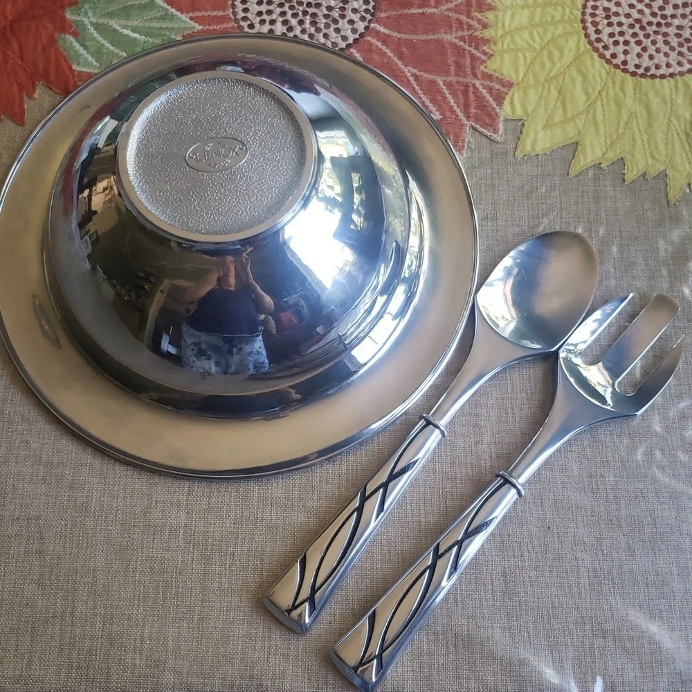 Lenox Vibe Serving Metal Bowl and Spoon Set